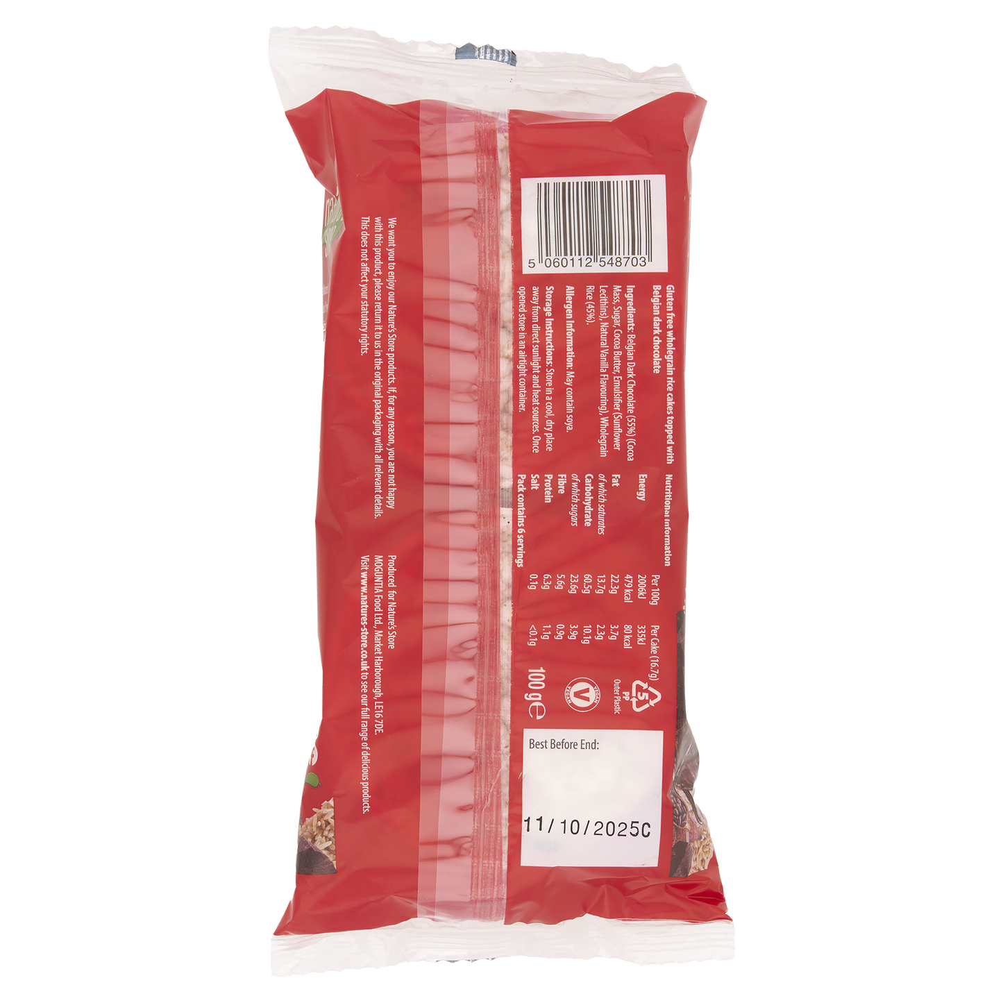 Nature's Store 6 Dark Chocolate Rice Cakes